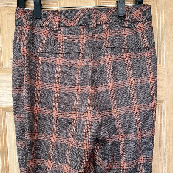 7th Avenue Design Studio by New York & Company Orange & Brown Plaid Pants - Picture 9 of 11